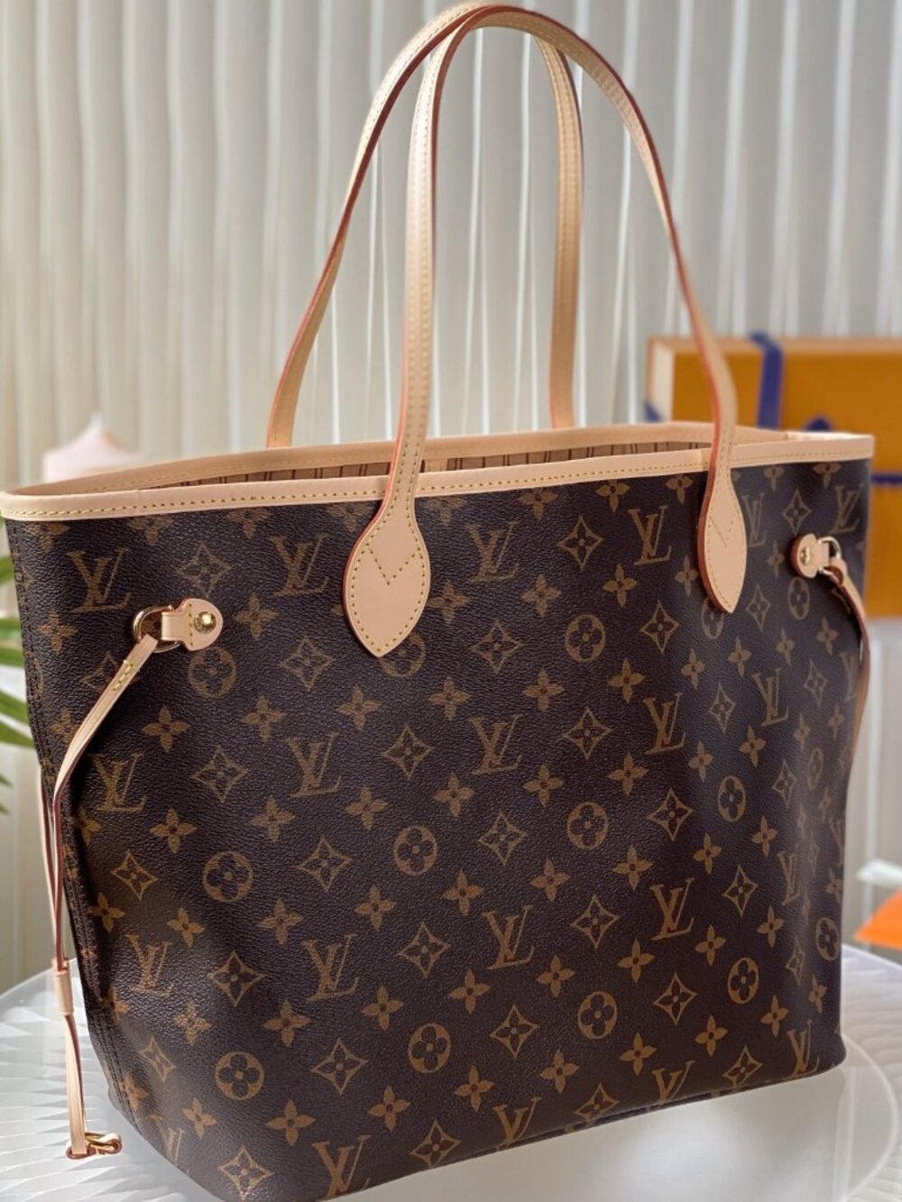 🌸 Louis Vuitton Neverfull MM Monogram Beige - Picture 3 of 10